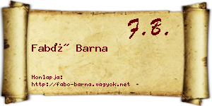 Fabó Barna névjegykártya
